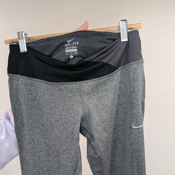 Nike Epic Run Tights Leggings Grey Black Size Small - Picture 3 of 3